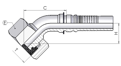 DKOS 25 45° DN20 INTERLOCK ZnNi