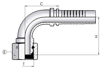 DKOR 3/8-19 90° DN10 Multispiral