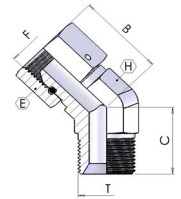 Adapter 45° M/F 60° BSP 1/2''