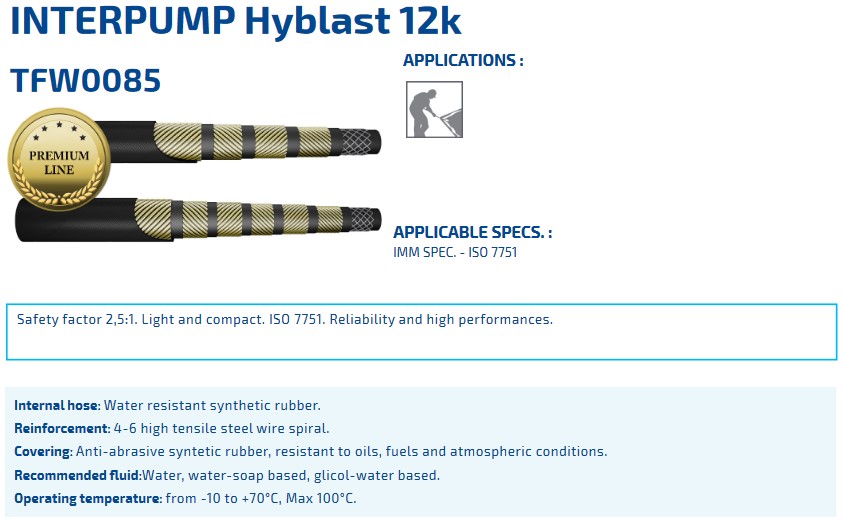 INTERPUMP Hyblast 12k DN25 850 BAR