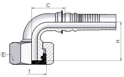 DKOS 25 90° DN20 INTERLOCK ZnNi