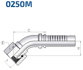 DKOR 3/4-14 45° DN20 Multispiral