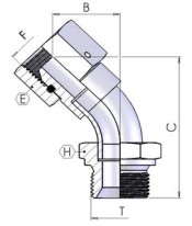 Adapter 45° M/F 60° BSP 2\'\' mit O-Ring