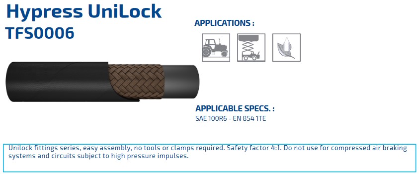 Hypress UniLock - SAE 100 R6 DN08 EN 854 1TE Ink-jet
