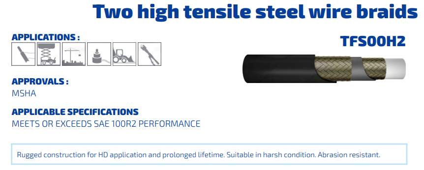 Thermoplastschlauch SAE 100 R2 DN16 220 BAR MSHA