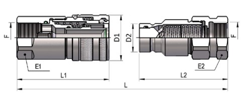 Stecker ISO 12,5 G1/2 flachdichtend Schnellverschlusskupplun