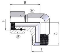 Adapter 90° BSP/NPT F/M 60° 1/2''