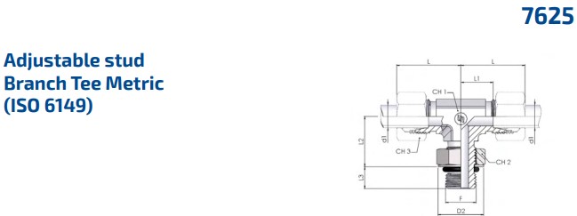 Einst. T-Einschraubverschraubung mit OR (ISO6149-1) 08L M12x